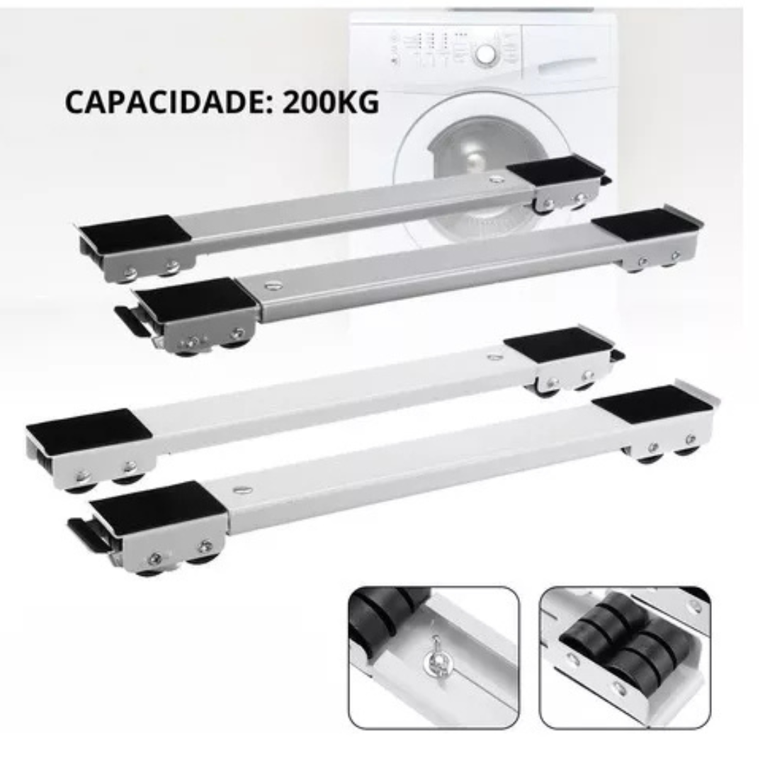 Base Suporte com Rodinhas Para Geladeira - Branco