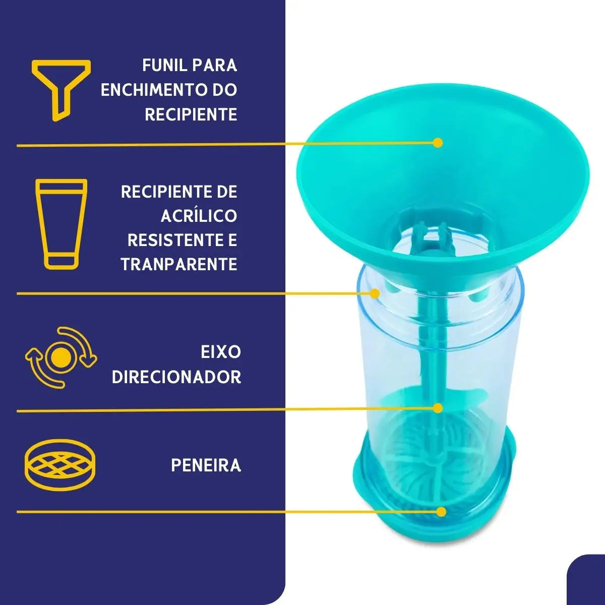 Tapioqueira Utensilio Aspersor Para Tapioca 23 Cm Capacidade 500 g