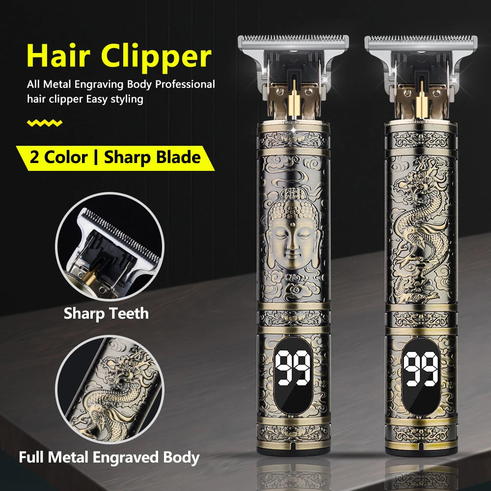 Professional Hair Trimmer Shaving Machine Portable Wireless Finish Shaver With Digital Display
