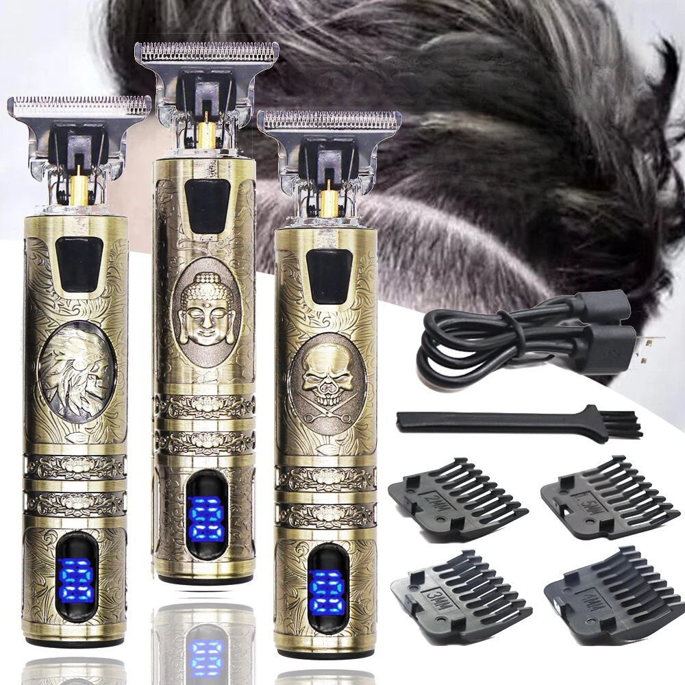 Professional Hair Trimmer Shaving Machine Portable Wireless Finish Shaver With Digital Display