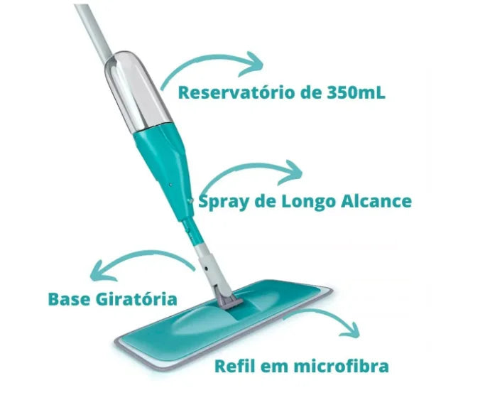 Mop Spray Fácil Limpeza de Piso Sem Esforço