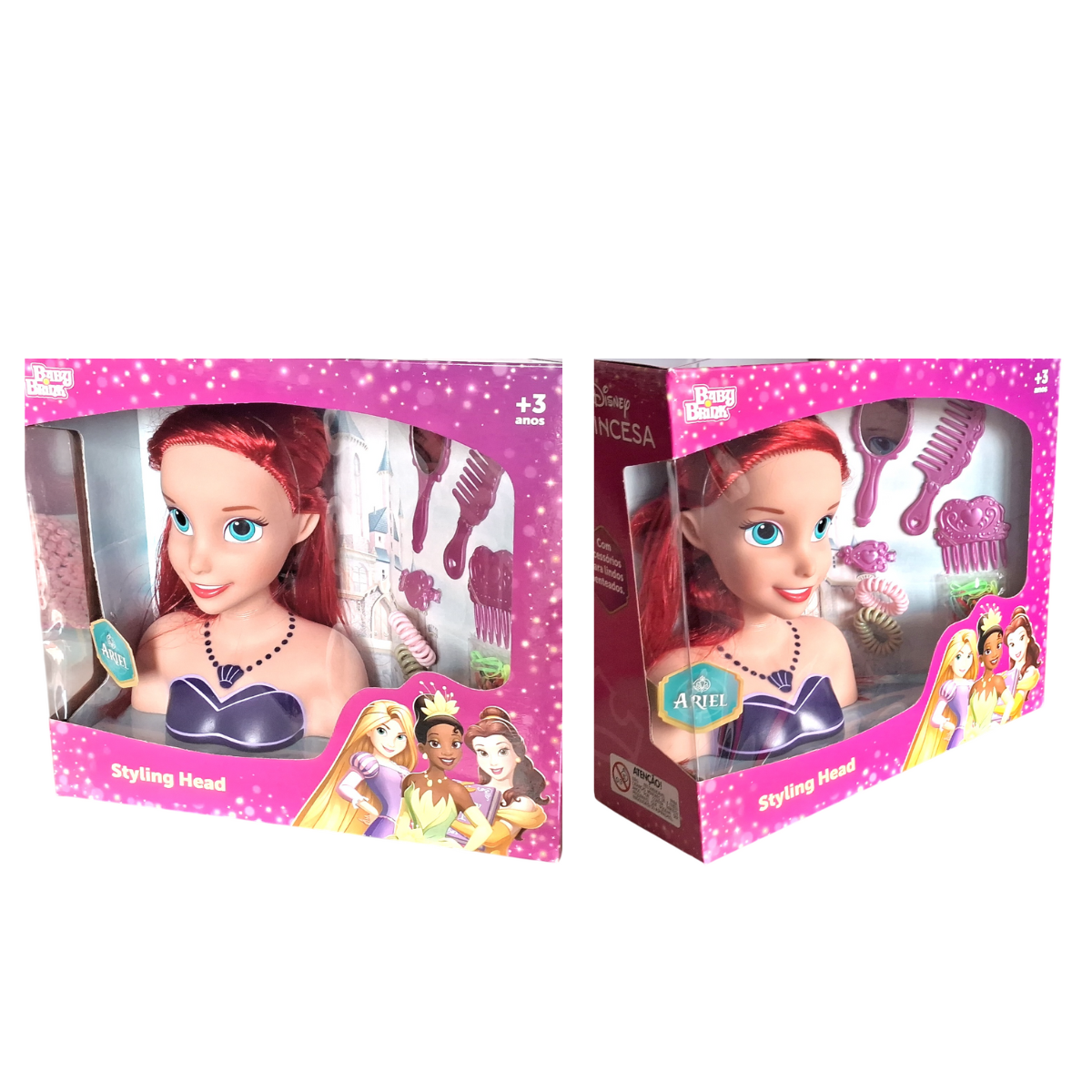 Pequena Sereia Ariel Boneca Pentear Brinquedo C/ Acessorios