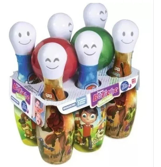 Boliche Brinquedo Infantil Super Resistente 6 Pinos 2 Bolas