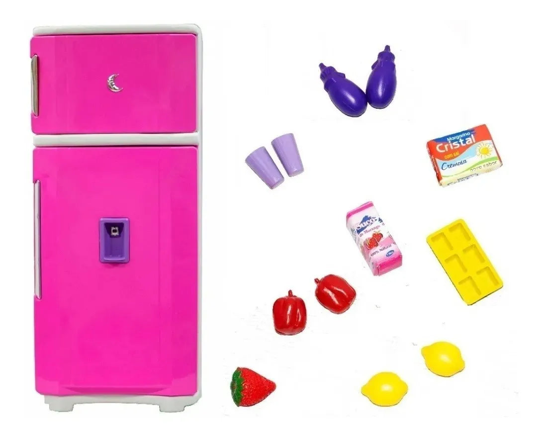 Geladeira Brinquedo Infantil Grande Duplex 65cm + Acessorios