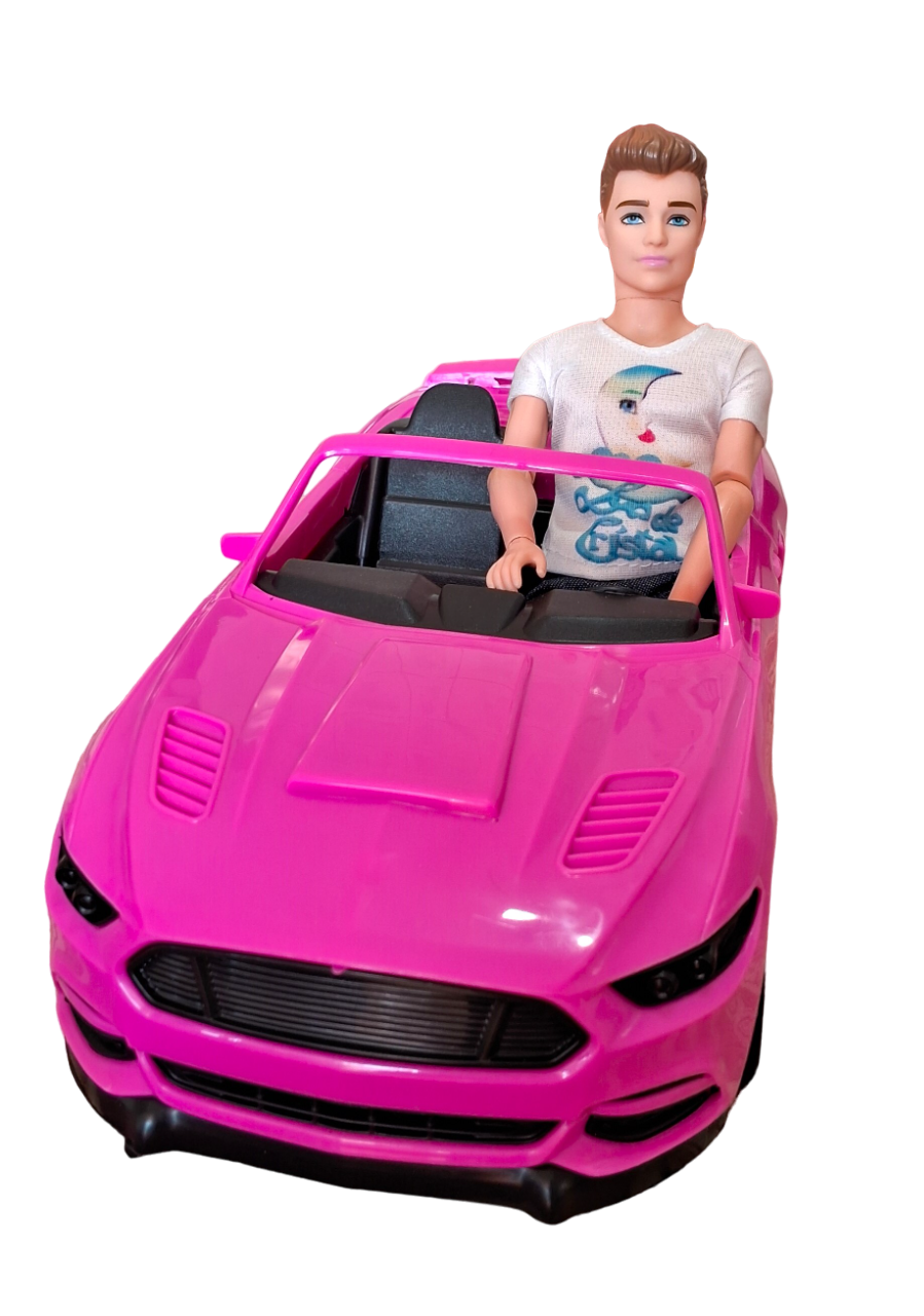 Carrinho Compatível Barbie Ken Conversível Com Boneco Brinde