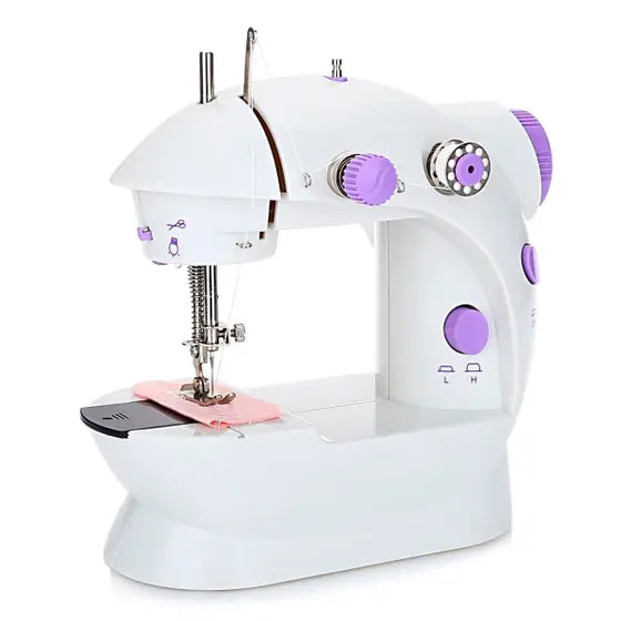 Mini máquina de costura doméstica portátil, luz noturna, pedal, linha reta