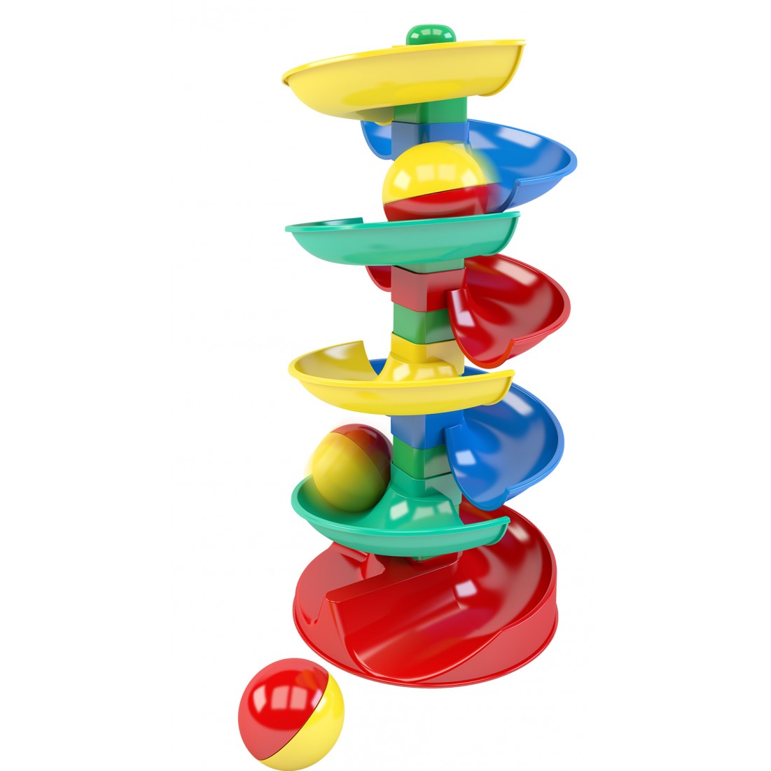 Rola Bola 1torre 3 Bolas Brinquedo Didatico P/ Bebê Criança