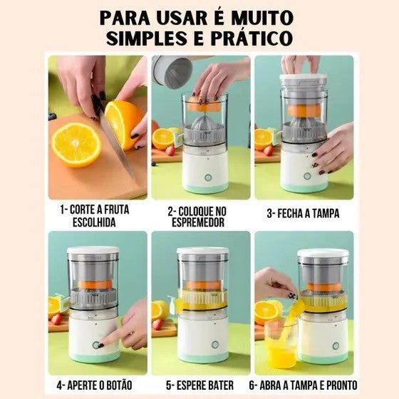 Mini Espremedor de Frutas Automático Recarregável