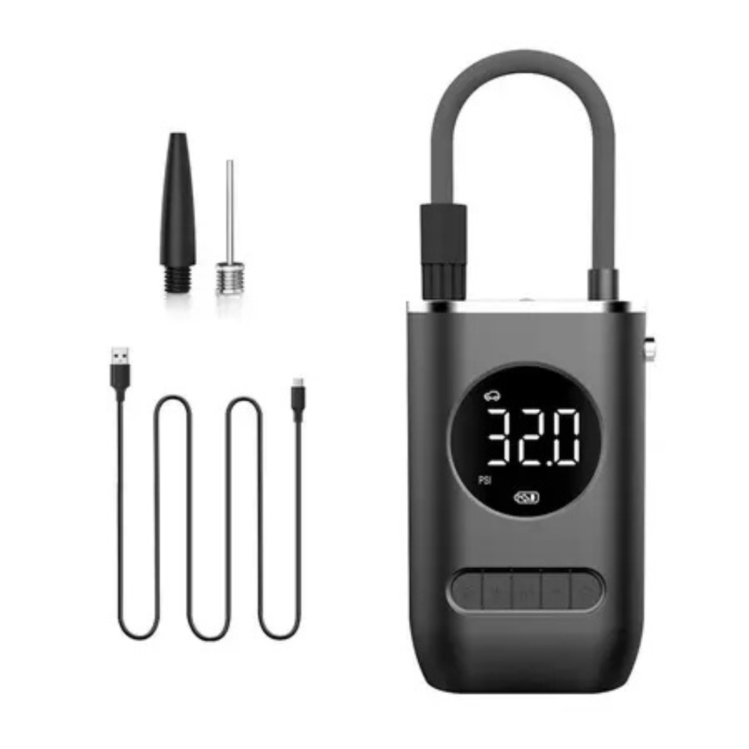 Mini Calibrador Compressor Elétrico Digital Portátil Pneu Carro Moto Bike