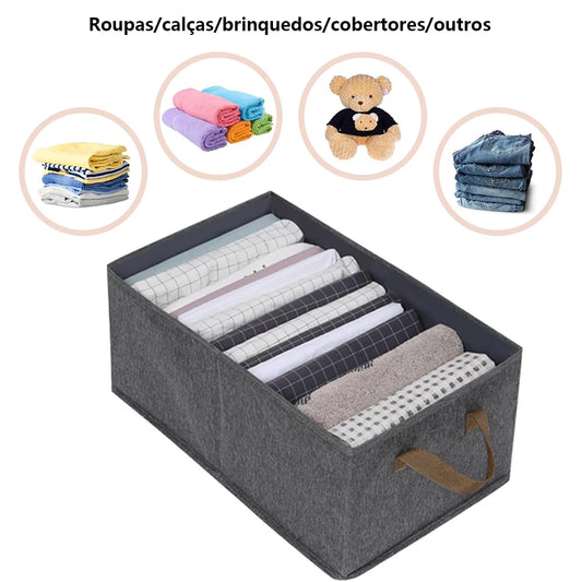 Caixa de armazenamento de roupas dobrável e lavável