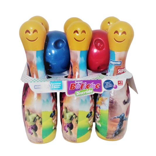 Boliche Brinquedo Infantil Super Resistente 6 Pinos 2 Bolas