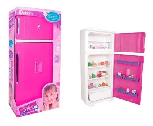 Geladeira Brinquedo Infantil Grande Duplex 65cm + Acessorios