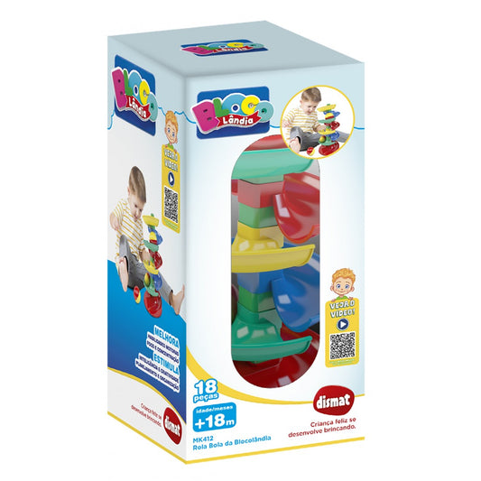 Rola Bola 1torre 3 Bolas Brinquedo Didatico P/ Bebê Criança